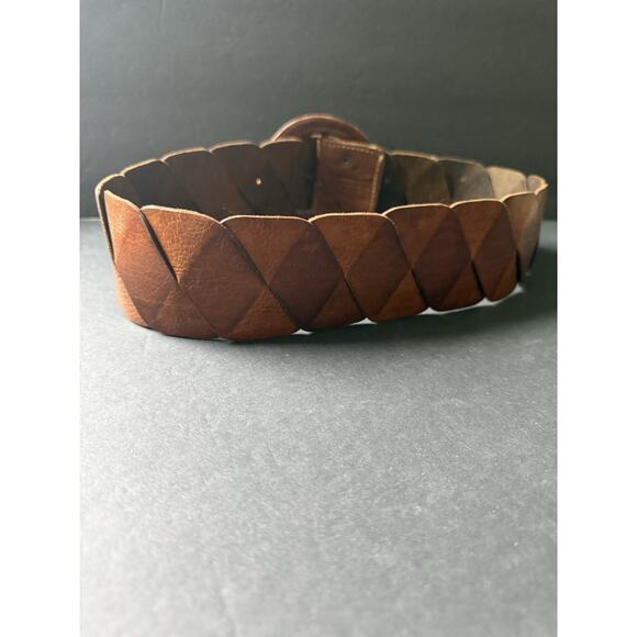 Motiff 56 Leather Braided Womens Belt Size M Woven Brown Handcrafted Morocco main image 7